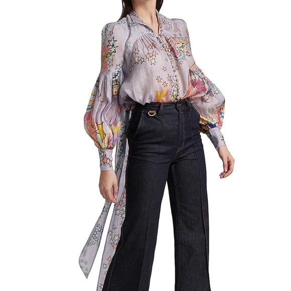 NWT Zimmermann Concert Tie Neck Blouse AU0P - Picture 4 of 15